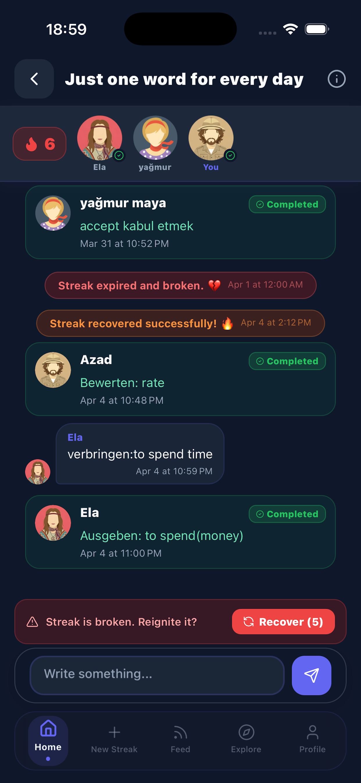 DuoStreak app – track a shared streak with friends and recover a broken one together